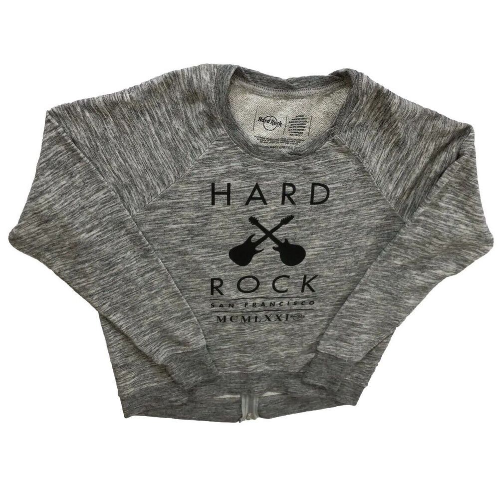 Hard Rock Women Medium Fleece Long-sleeved Outdoor Stretch Jacket Zip Batik Gray